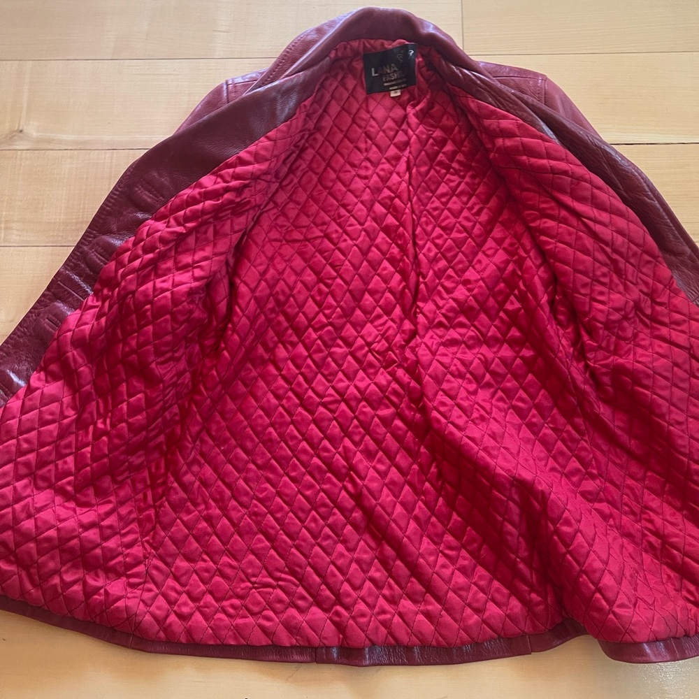 Lana Fashions Red leather coat - Picture 2 of 4